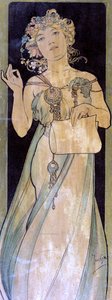 女性の肖像、c1900-1939 作： Alphonse Mucha