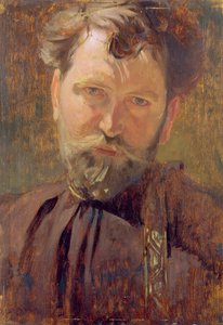 アルフォンス・マリー（Alfons-Marie）ミュシャ（1860-1939）の《自画像（Autoportrait）》1899年、キャンバスに油彩、アルフォンス・ミュシャ美術館、プラハ 作： Alphonse Mucha