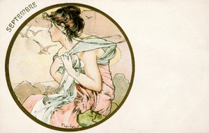 「9 月」、1900 年 作： Alphonse Mucha