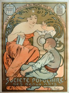 ポピュラーファインアートオブアーツ-人々に教えるアート 作： Alphonse Mucha