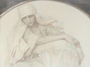 若い女性の研究 作： Alphonse Mucha