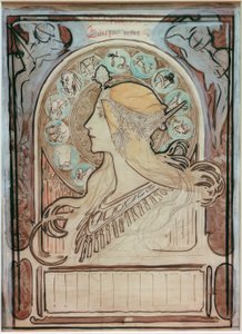 Zodiaqueスタディ 作： Alphonse Mucha