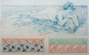 パネル4の下絵 作： Alphonse Mucha