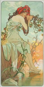 夏 作： Alphonse Mucha