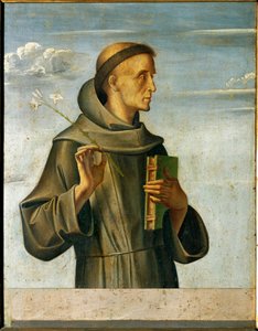パドヴァの聖アンソニー（木にテンペラ） 作： Alvise (and workshop) Vivarini