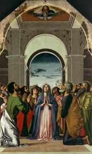 聖霊の降下。ペンテコステのポリプチッチの中央パネル、1475年頃 作： Alvise Vivarini
