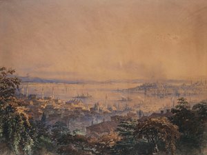 コンスタンティノープルの眺め、1866 作： Amadeo Preziosi