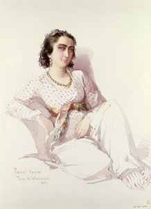 Hadice Hanim-イスタンブール出身の女性、1852年 作： Amadeo Preziosi