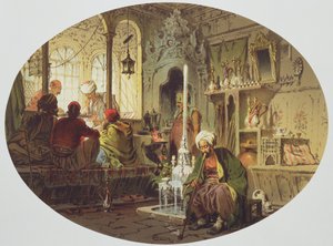 オットマンコーヒーハウス、1862 作： Amadeo Preziosi