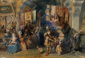 バザール、コンスタンティノープル 作： Amadeo Preziosi