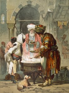 通りの噴水の女性 セビル、パブ。1865. 作： Amadeo Preziosi