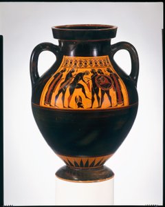 アンフォラ（jar）、紀元前550年頃（テラコッタ） 作： Amasis Painter
