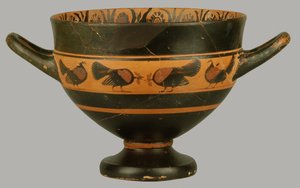 アッティカ赤像式スカイフォス、紀元前540年頃（粘土）
