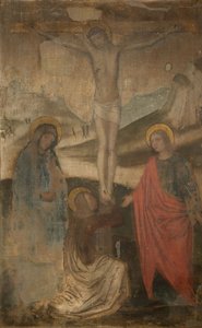 処女、聖ヨハネ、マグダレンとのはりつけ、1470-1523。 作： Ambrogio Bergognone