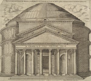 現在メアリーとして知られているローマのパンテウム 作： Ambrogio Brambilla
