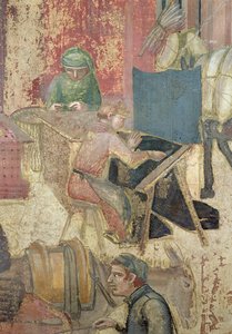 都市における善き政府の影響、織工の詳細、1338-40 作： Ambrogio Lorenzetti