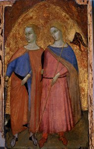 Saints Galganus and Ansanus、c.1360（ポプラの木のテンペラ） 作： Ambrogio Lorenzetti