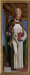 アヴァロンの聖ヒュー（またはリンカーンのヒュー）（1140-1200）、フランスのエヴェック。Ambrogio da Fossano dit il Bergognone (1481-1522) による絵画 Cathedrale Saint Just, Susa, Turin 作： Ambrogio da Fossano (c.1460 1523)