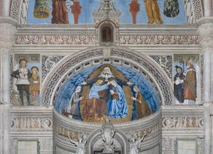 フランチェスコとルドヴィコスフォルツァの間の聖母マリアと神と聖霊との戴冠式、1500〜1522年 作： Ambrogio da Fossano