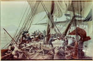 ブーゲンビル伯ルイ・アントワーヌ (1729-1811) がルイジアナを発見 作： Ambroise Louis Garneray