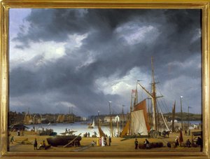 ディエップの港 ルイ・ガルネレイ作 1820年頃 油彩・カンヴァス 高さ0.330 奥行き0.460CCIP Coll. 作： Ambroise Louis Garneray