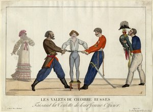 若いロシア将校のトイレc。 1815 作： Ambroise Louis Garneray