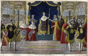 シャルル10世（1757-1836）が5月6日にランスで王に即位 作： Ambroise Tardieu