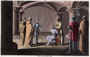 チルデリック3世は、742年から749年の間にサン・オメルの修道院でペピン・ル・ブリーフによってデトロンとエンクロージャーが行われた。1825年にAmbroise Tardieuによって描かれ、墓が作られる。 作： Ambroise Tardieu