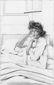 うつ病の女性、エティエンヌエスキロル（1772-1840）1838による「デマレーディメンタレスは、ダンルラポールの医療、衛生学および医療法的法律と見なされる」のイラスト