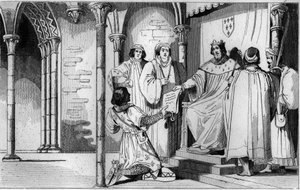 1327年、シャルル4世（1294-1328）がブルボン家の領地を奪い、ロベール・ド・クレルモンの息子でサン・ルイの孫であるルイ1世に譲った。 作： Ambroise Tardieu