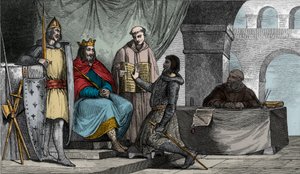 貴族から忠誠の誓いを受けるスタンメラーのルイ2世（848-79年）。