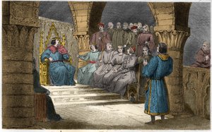 フィリップ5世（1294-1322）背広組と三部会がジャンヌ2世の主張を退けた（サリック法） - Philippe V dit "Le Long" (1294-1322) - ルーヴルに召集された三部会は、フィリップ5世を王として宣言し、姪のジャンヌを王位から排除した。 作： Ambroise Tardieu