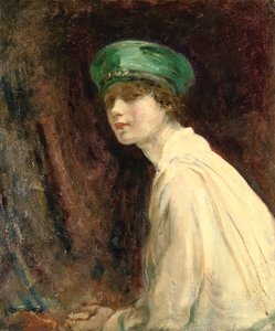 「グリーンハット」、クロードジョンソン夫人の肖像、1918年