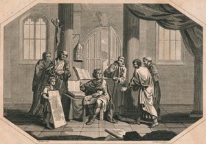1808年のアルフレッド大王によるイングランドの郡、百とタイズへの分割 作： Ambrose William Warren