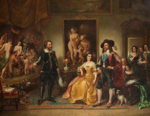 ルーベンスがチャールズ1世に彼の絵の平和と戦争を提示する、1858–71 作： Ambrosini Jerôme