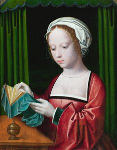 マグダラの読書（パネルに油彩） 作： Ambrosius (follower of) Benson