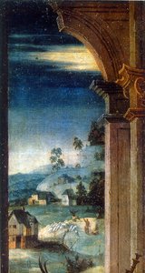 聖誕祭」（木に油彩）1550年 作： Ambrosius Benson