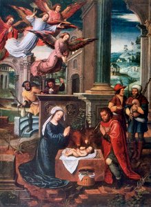 キリスト降誕、c1500-1550 作： Ambrosius Benson