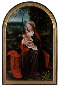 エジプトへの逃避の残り（パネルに油彩） 作： Ambrosius Benson