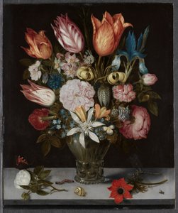 グラスの中の花、1606年 作： Ambrosius Bosschaert