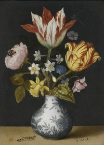 万里の花瓶の花の静物画