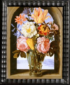 石造りのアーチに花束が飾られている。 作： アンブローズ 2 世 ボシャールト