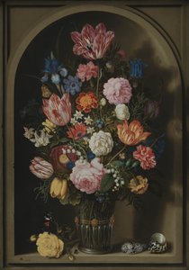 石のニッチの花の花束 作： Ambrosius the Elder Bosschaert