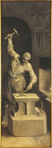ワークショップでの聖エリギウス（パネルに油彩） 作： Ambrosius the Elder Francken or Franck