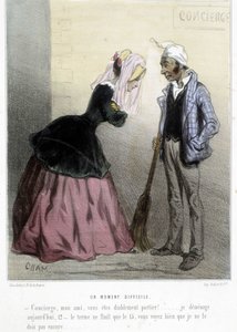 困難な瞬間（家賃） - シャム作「マドレーヌ」にて、1870年～1880年頃 作： Amédée de Noé