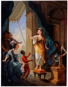 電気実験、1777 作： Charles Amedee Philippe van Loo
