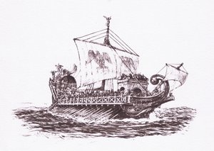 艦隊のパトロール：ローマの船、イラスト、ローマの兵士、1928