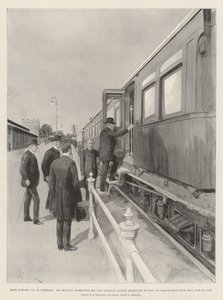 ドイツのエドワード7世国王、彼の新しい鉄道サルーンを検査する陛下 作： Amedee Forestier