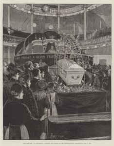 1892年2月9日、幕府メトロポリタン幕屋の棺を見る亡くなったCHスポルジョン氏 作： Amedee Forestier