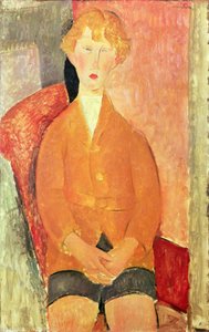 ショートパンツの少年、1918年頃 作： Amedeo Modigliani